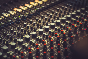 Obraz premium Audio mixing console knobs