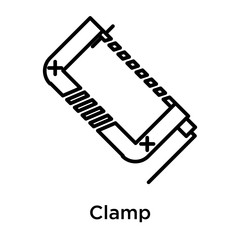 Clamp icon vector sign and symbol isolated on white background, Clamp logo concept