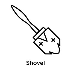 Shovel icon vector sign and symbol isolated on white background, Shovel logo concept