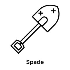 Spade icon vector sign and symbol isolated on white background, Spade logo concept