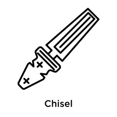 Chisel icon vector sign and symbol isolated on white background, Chisel logo concept