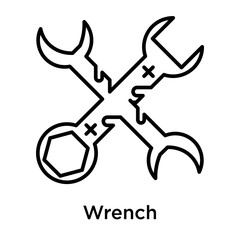 Wrench icon vector sign and symbol isolated on white background, Wrench logo concept