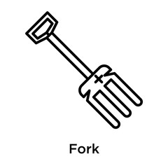 Fork icon vector sign and symbol isolated on white background, Fork logo concept