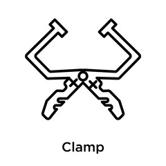 Clamp icon vector sign and symbol isolated on white background, Clamp logo concept