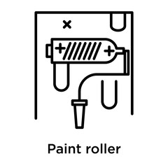 Paint roller icon vector sign and symbol isolated on white background, Paint roller logo concept