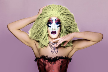 glamorous drag queen - obrazy, fototapety, plakaty