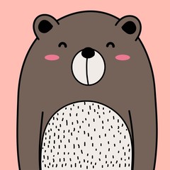 Cool Bear Vector Illustration Background. 