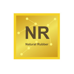 Vector symbol of Natural Rubber (NR) polymer on the background from connected macromolecules