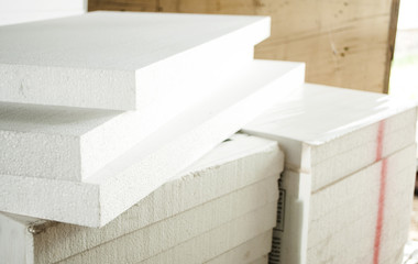 Spread white styrofoam