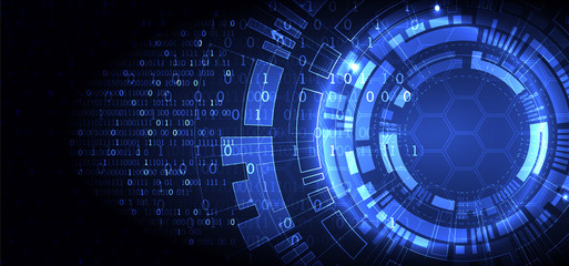 Abstract circle technology concept. Circuit board, high computer color background.