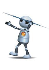 little robot hold javelin spear