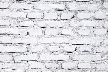 White grunge brick wall texture as background