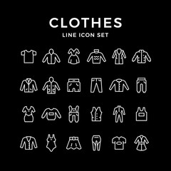 Set line icons of clothes