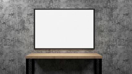frame template on the wall in room / 3D render image
