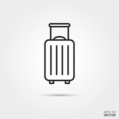 Rolling suitcase vector icon