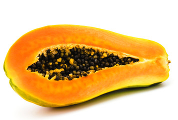 papaya fruit isolated on white background. package design element