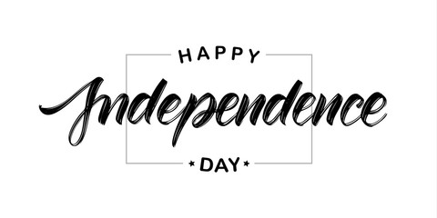 Vector illustration: Handwritten type lettering composition of Happy Independence Day. typographic design