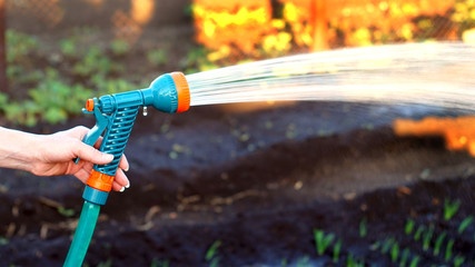 Gun for irrigation on the hose