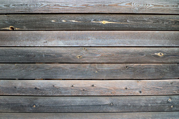 Horizontally placed old wooden planks
