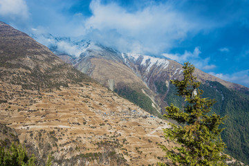 Mountain landscape in Nepal.