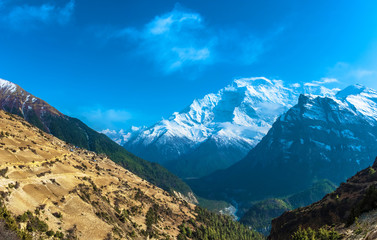 Mountain landscape in Nepal.
