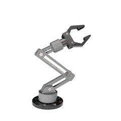 Robotic arm. Isolated on white background. Vector illustration.