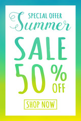 Concept of colourful poster for Summer Sale. Vector.