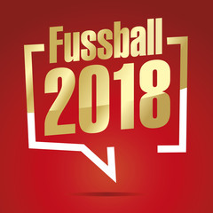 Soccer (German - Fussball) 2018 in brackets gold white red icon