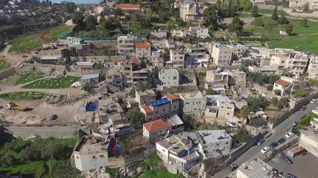 Aerial Fly Jerusalem Alleys Villages And Old City To Temple Mount Western Wall