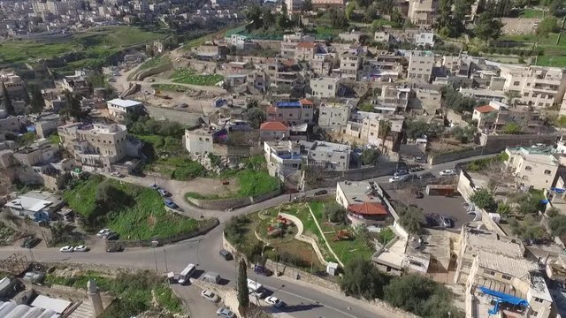 Aerial Fly Jerusalem Alleys Villages And Old City To Temple Mount Western Wall