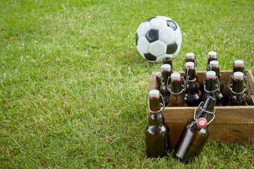 Celebrating the World Cup with a crate of beers