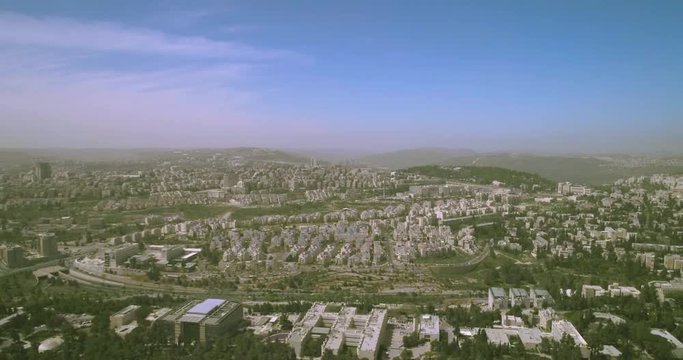 The Knesset Building In Jerusalem, Aerial view of Israel National Legislature Parliament Government. House of Law and Democracy Israeli Parliament house, Capital Jerusalem, Israe