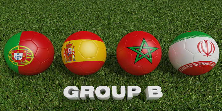 Football World cup  groups b.  2018 world soccer tournament  in Russia.