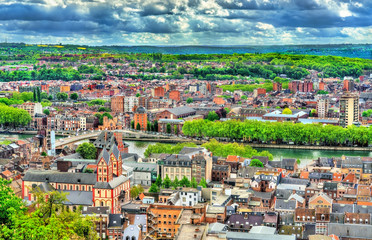 Fototapeta premium Cityscape of Liege from the citadel. Belgium