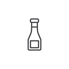 Ketchup bottle outline icon. linear style sign for mobile concept and web design. sauce bottle simple line vector icon. Symbol, logo illustration. Pixel perfect vector graphics
