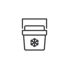 Portable fridge outline icon. linear style sign for mobile concept and web design. Ice cooler simple line vector icon. Symbol, logo illustration. Pixel perfect vector graphics