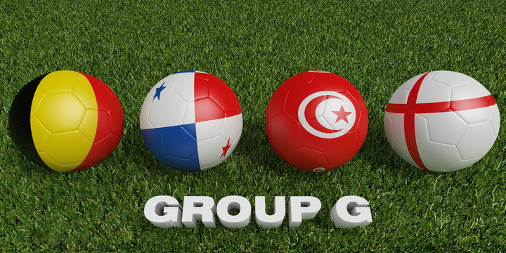 Football World cup  groups g.  2018 world soccer tournament  in Russia.