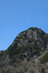 rock mountain and blue sky