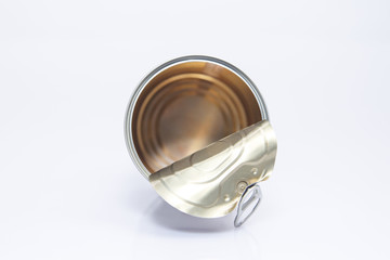 The top of a can with empty contents