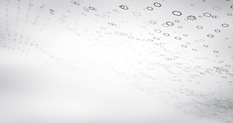 Abstract dot of Hexagonal structures technology and science style. Future background. 3d rendering.