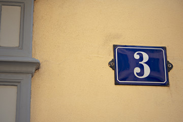Hausnummer, Drei, three, 
