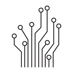 circuit electric lines icon vector illustration design