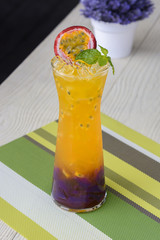 Ice passion fruit and purple sweet potato