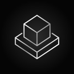 Augmented Reality cubes vector silver icon in thin line style