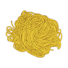 Hand drawn spaghetti line art on the white background - 207957107