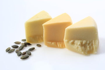 Slices of cheese arranged in a specific way