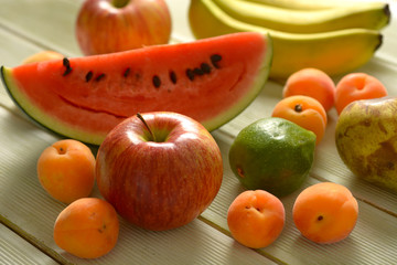 pile of assorted fruits on white table