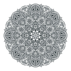 Vector mandalapattern of henna floral elements