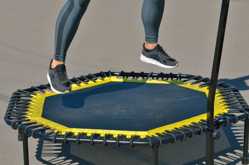 Jumping on an elastic trampoline.