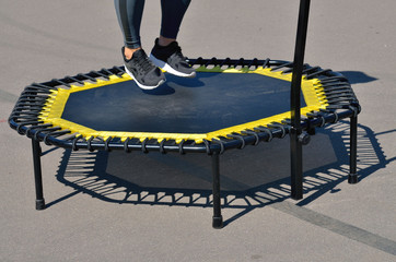 Jumping on an elastic trampoline.